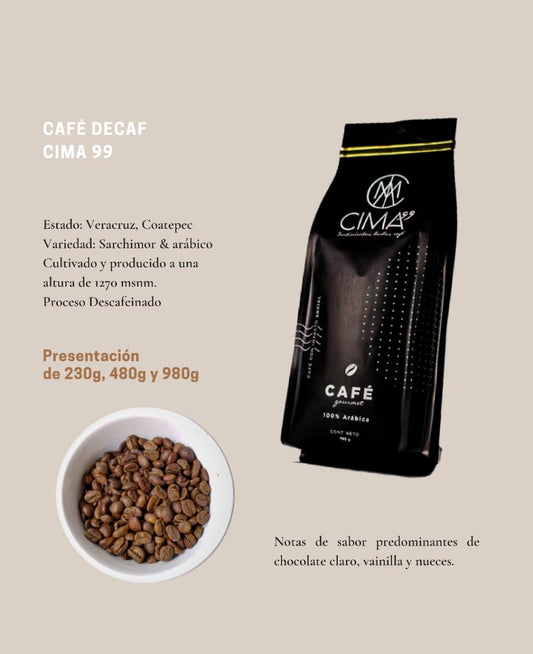 Café Descafeinado de Especialidad -  en Grano o Molido